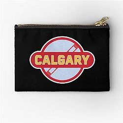 Art Calgary Flames Zipper Pouch