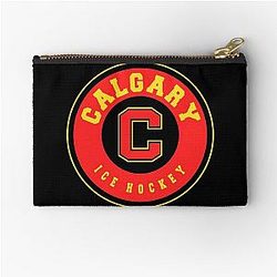 Art Calgary Flames Zipper Pouch