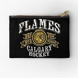 Art Calgary Flames Zipper Pouch