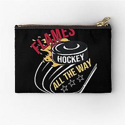 Art Calgary Flames Zipper Pouch