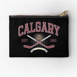 Art Calgary Flames Zipper Pouch