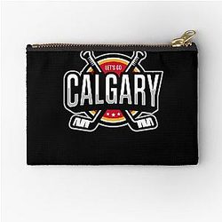Art Calgary Flames Zipper Pouch
