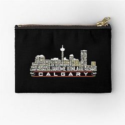 Art Calgary Flames Zipper Pouch