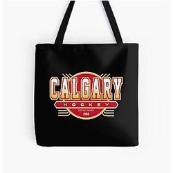 Art Calgary Flames All-Over Print Tote Bag