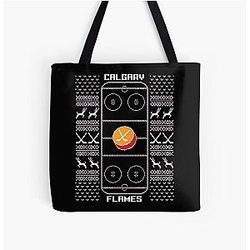 Calgary Flames All Over Print Tote Bag