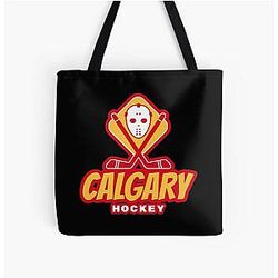 Art Calgary Flames All Over Print Tote Bag