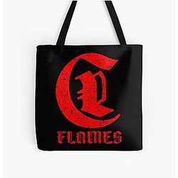 Art Calgary Flames All Over Print Tote Bag