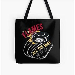 Calgary Flames All Over Print Tote Bag