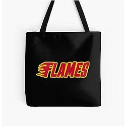 Art Calgary Flames All Over Print Tote Bag
