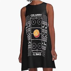 Art - Calgary Flames A Line Dress