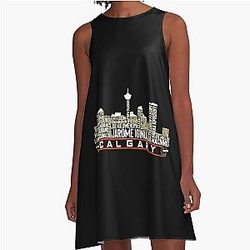Art - Calgary Flames A Line Dress