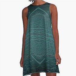 Dark blue Califiered Texture A-Line Dress