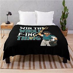 Win The Whole Thing - Seattle Baseball Cal Raleigh Throw Blanket