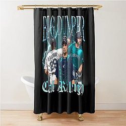 Cal Raleigh Seattle Baseball Tee Shower Curtain