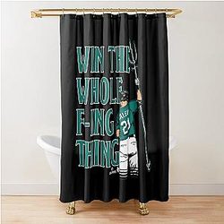 Cal Raleigh - Win The Whole Thing - Seattle Baseball Shower Curtain