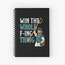 Win The Whole Thing Seattle Baseball Cal Raleigh Spiral Notebook