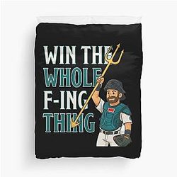 Win the Whole Thing - Seattle Baseball Cal Raleigh Duvet Cover