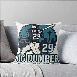 Cal Raleigh Seattle Mariners Throw Pillow