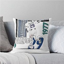 Cal Raleigh Seattle Baseball Poster Throw Pillow
