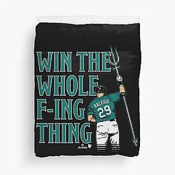 Cal Raleigh - Win The Whole Thing - Seattle Baseball Duvet Cover