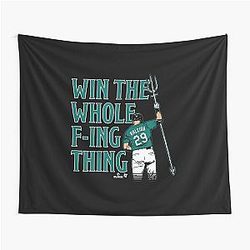 Cal Raleigh - Win the Whole Thing - Seattle Baseball Tapestry