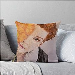 Amber Throw Pillow with Cameron Monaghan and Flower