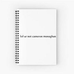 Cameron Monaghan (Black) Spiral Notebook