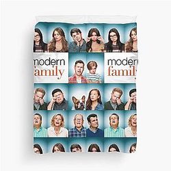 Modern Family Funny Poster Claire Dunphy Haley Dunphy Cameron Tucker Gloria Pritchett TV Show Sitcom Duvet Cover