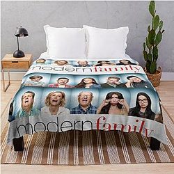 Modern Family Funny Poster Phil Dunphy Haley Dunphy Claire Cameron Gloria Pritchett TV Show Sitcom Throw Blanket