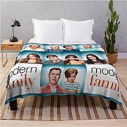 Modern Family Funny Poster Claire Dunphy Haley Dunphy Cameron Tucker Gloria Pritchett Throw Blanket