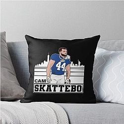 Cam Skattebo New York Skyline Football Fan Throw Pillow