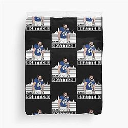 Cam Skattebo New York Skyline Football Duvet Cover