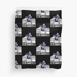 Cam Skattebo New York Skyline Football Duvet Cover
