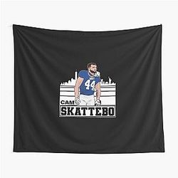 Cam Skattebo New York Skyline Football Tapestry