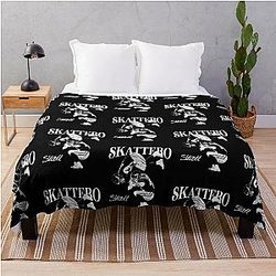 Cam Skattebo Vintage 90s B&W Throw Blanket