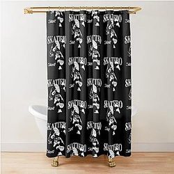 Cam Skattebo Vintage 90s Black and White Shower Curtain