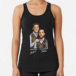 Jaxson Dart and Cam Skattebo Step Brothers Racerback Tank Top