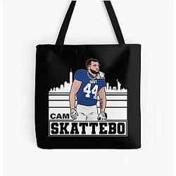 Cam Skattebo New York Skyline Football Tote Bag