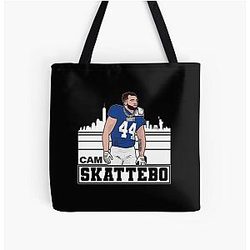 Cam Skattebo New York Skyline Football Fan Tote Bag