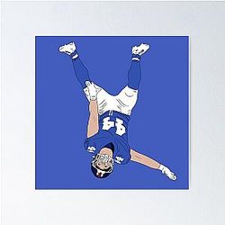 Cam Skattebo Upside Down Flip Celebration Minimalist Poster