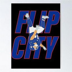 Cam Skattebo Flip City NY Giants Poster