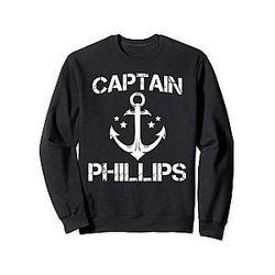 CAPTAIN PHILLIPS Funny Personalized Surname Gift Sweatshirt