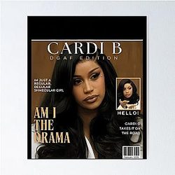 Cardi B Magazine Cover Hip Hop Poster