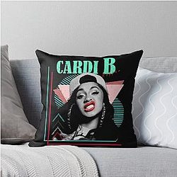 Art Cardi B Throw Pillow