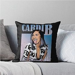 Art Cardi B Throw Pillow