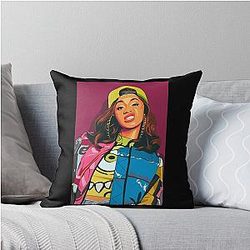 Art Cardi B Throw Pillow