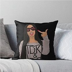 Art Cardi B Throw Pillow