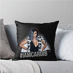 Art Cardi B Throw Pillow