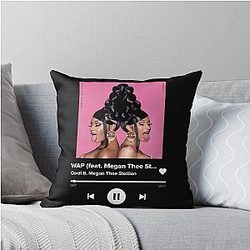 Art Cardi B Throw Pillow