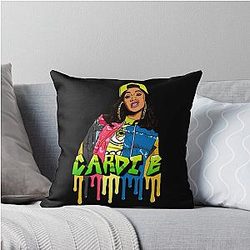 Art Cardi B Throw Pillow